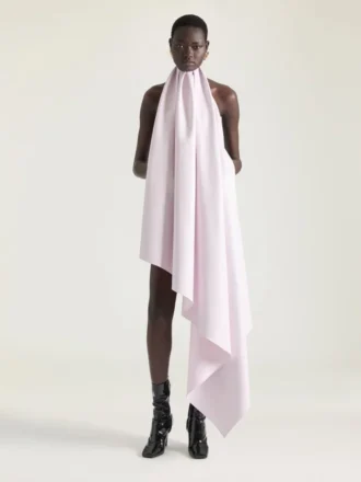 Asymmetric Halterneck Dress in Leather