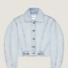 Back-To-Front Cocoon Jacket in Light Blue Denim