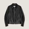 Biker Zipped Blouson in Leather