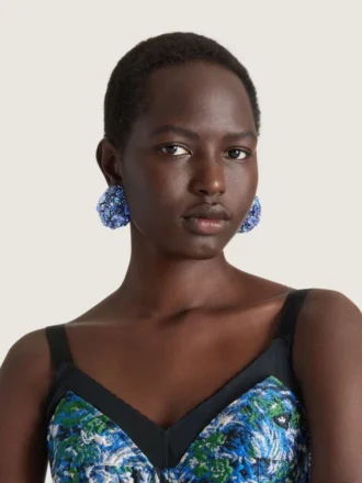 Bold Crystals Clip Earrings in Metal and Crystals