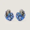 Bold Crystals Clip Earrings in Metal and Crystals Bold Crystals Clip Earrings in Metal and Crystals