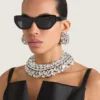 Bold Crystals Torque Necklace in Metal and Crystals Bold Crystals Torque Necklace in Metal and Crystals