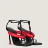 Boudoir Bicolor Heeled Thongs in Nappa Leather Boudoir Bicolor Heeled Thongs in Nappa Leather