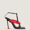Boudoir Bicolor Heeled Thongs in Nappa Leather Boudoir Bicolor Heeled Thongs in Nappa Leather