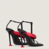 Boudoir Bicolor Heeled Thongs in Nappa Leather Boudoir Bicolor Heeled Thongs in Nappa Leather
