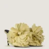 Boudoir Heeled Mules in Leather with Rose Petals Boudoir Heeled Mules in Leather with Rose Petals