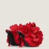Boudoir Heeled Mules in Leather with Rose Petals Boudoir Heeled Mules in Leather with Rose Petals