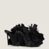 Boudoir Heeled Mules in Leather with Rose Petals Boudoir Heeled Mules in Leather with Rose Petals