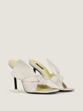 Boudoir Heeled Mules in Nappa Leather with Bow