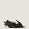 Boudoir Heeled Mules in Nappa Leather with Bow Boudoir Heeled Mules in Nappa Leather with Bow