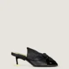 Boudoir Heeled Mules in Nappa Leather with Bow Boudoir Heeled Mules in Nappa Leather with Bow