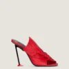 Boudoir Heeled Mules in Nappa Leather with Bow Boudoir Heeled Mules in Nappa Leather with Bow