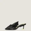 Boudoir Heeled Mules in Nappa Leather with Bow Boudoir Heeled Mules in Nappa Leather with Bow