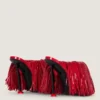 Boudoir Heeled Mules in Patent Leather with Fringes