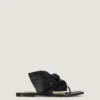 Boudoir Thongs in Nappa Leather with Bow