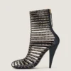 Cage Ankle Boots in Leather with Studs