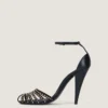 Cage Heeled Sandals in Leather with Studs Cage Heeled Sandals in Leather with Studs