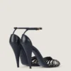 Cage Heeled Sandals in Leather with Studs Cage Heeled Sandals in Leather with Studs