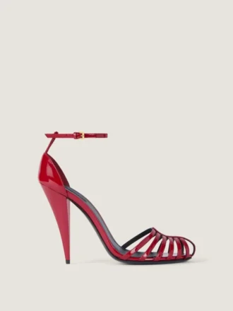 Cage Heeled Sandals in Patent Leather Cage Heeled Sandals in Patent Leather