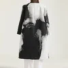 Car Coat in Cotton with Portrait Jacquard Car Coat in Cotton with Portrait Jacquard