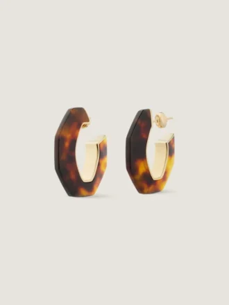 Chain Earrings in Metal and Resin Chain Earrings in Metal and Resin