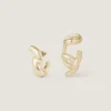 Chain Link Earring and Earcuff Set in Metal Chain Link Earring and Earcuff Set in Metal