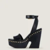 Clog Platform Sandals in Leather with Studs Detail Clog Platform Sandals in Leather with Studs Detail