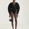 Cocoon Bodysuit in Engineered Knit Cocoon Bodysuit in Engineered Knit