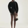 Cocoon Bodysuit in Engineered Knit Cocoon Bodysuit in Engineered Knit