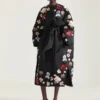 Cocoon Coat in Satin with Embroideries Cocoon Coat in Satin with Embroideries