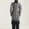 Cocoon Fitted Coat in Herringbone Jacquard Mixed Wool Cocoon Fitted Coat in Herringbone Jacquard Mixed Wool
