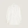 Cocoon Mini Dress in White Denim