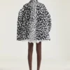 Cocoon Short Trench in Cotton with Animal Print Cocoon Short Trench in Cotton with Animal Print
