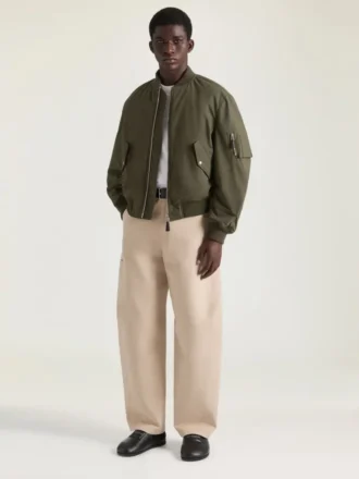 Couture Seam Bomber in Cotton with Givenchy Stamp Print