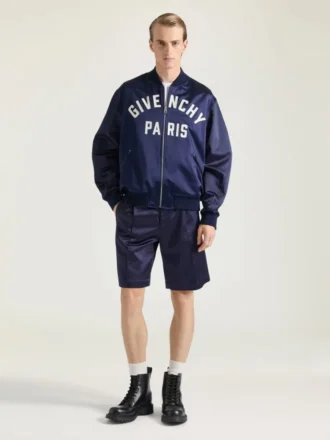 Couture Seam Bomber in Satin Embroidered Givenchy Paris