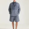 Couture Seam Checked Tuxedo Shirt in Cotton Couture Seam Checked Tuxedo Shirt in Cotton