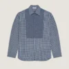 Couture Seam Checked Tuxedo Shirt in Cotton Couture Seam Checked Tuxedo Shirt in Cotton