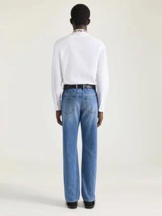 Slim Fit Shirt in Poplin with Embroidered Pearls