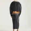 Cropped Aviator Jacket in Leather and Shearling Cropped Aviator Jacket in Leather and Shearling