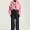Cropped Blouson in Shearling Effect Cropped Blouson in Shearling Effect