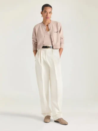 Cropped Cardigan in Wool and Cashmere