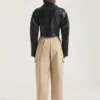 Cropped Cocoon Biker Jacket in Leather Cropped Cocoon Biker Jacket in Leather