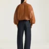 Cropped Cocoon Bomber in Nappa Leather Cropped Cocoon Bomber in Nappa Leather