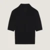 Cropped Polo in Second Skin Effect Knit Cropped Polo in Second Skin Effect Knit