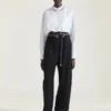 Cropped Shirt in Poplin with Crystals Cropped Shirt in Poplin with Crystals
