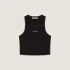 Cropped Tank Top in Cotton with Givenchy Paris Print Cropped Tank Top in Cotton with Givenchy Paris Print