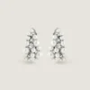 Crystal Pearl Clip Earrings in Metal, Crystals and Pearls