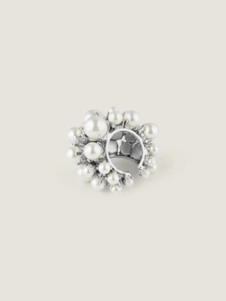 Crystal Pearl Earcuff in Metal and Pearls