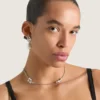 Crystal Pearl Short Necklace in Metal, Crystals and Pearls Crystal Pearl Short Necklace in Metal, Crystals and Pearls