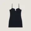 Cutaway Mini Dress in Crepe Cady
